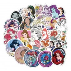 Set De 50 Stickers Princesas Blancanieves Sirenita Bella